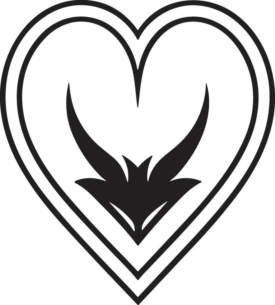 vintage coração logotipo dentro moderno mínimo estilo vetor