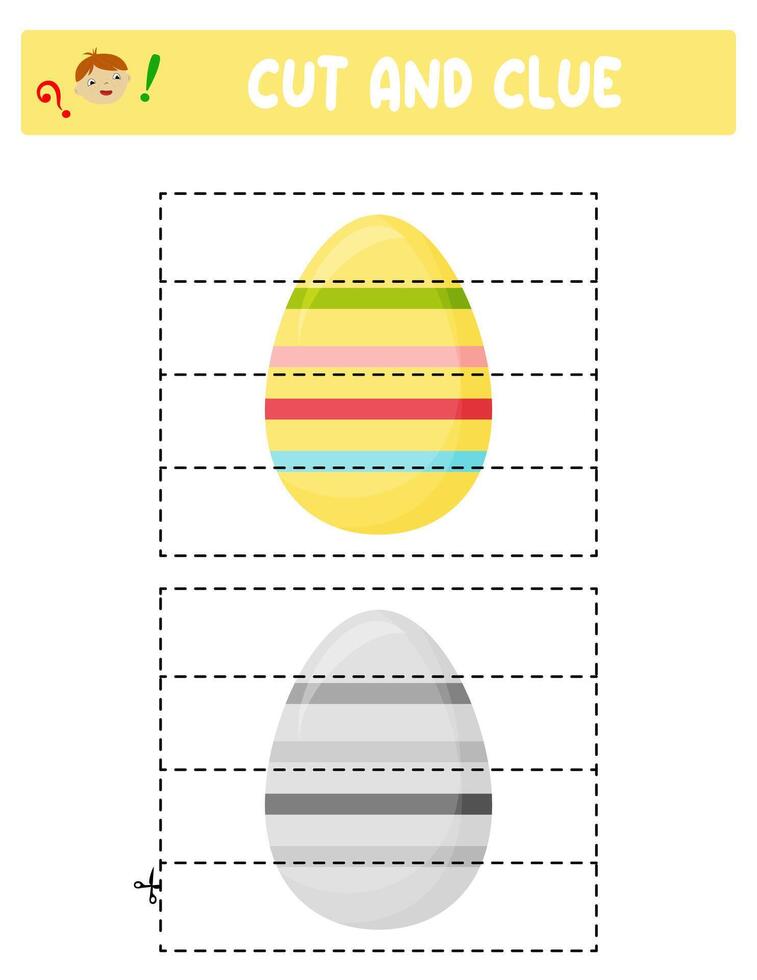 cortar e cola. Páscoa ovos. educacional jogos para crianças vetor