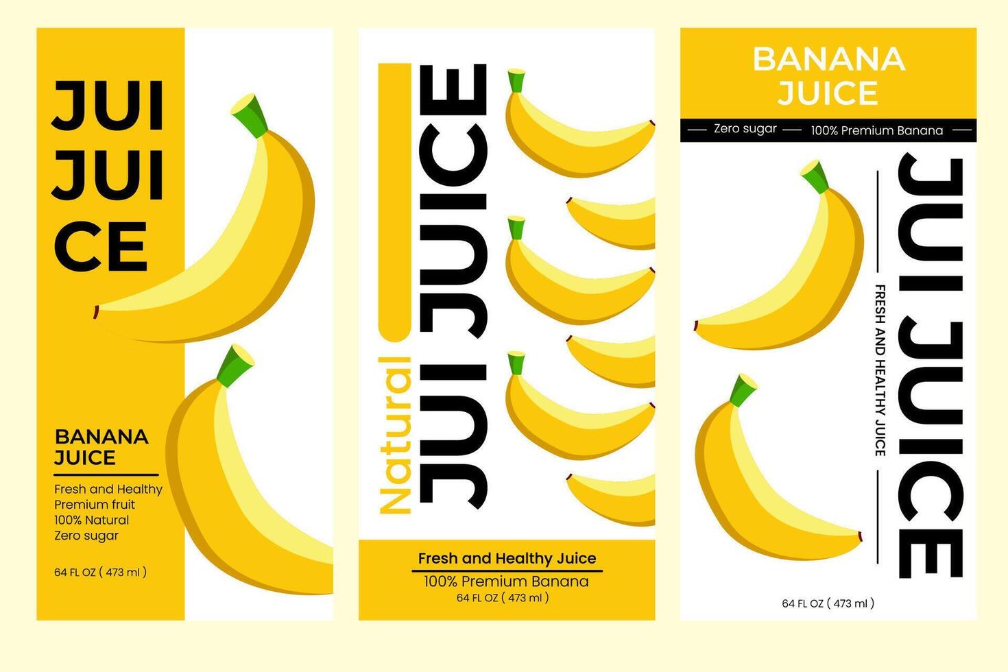 banana suco rótulo Projeto. adequado para bebida, garrafa, embalagem, adesivos, e produtos embalagem vetor