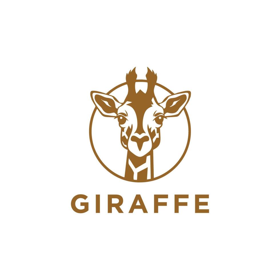 ai gerado colori girafa cabeça e pescoço logotipo.isolado conceito vetor animal com girafa animal face dentro simples estilo.