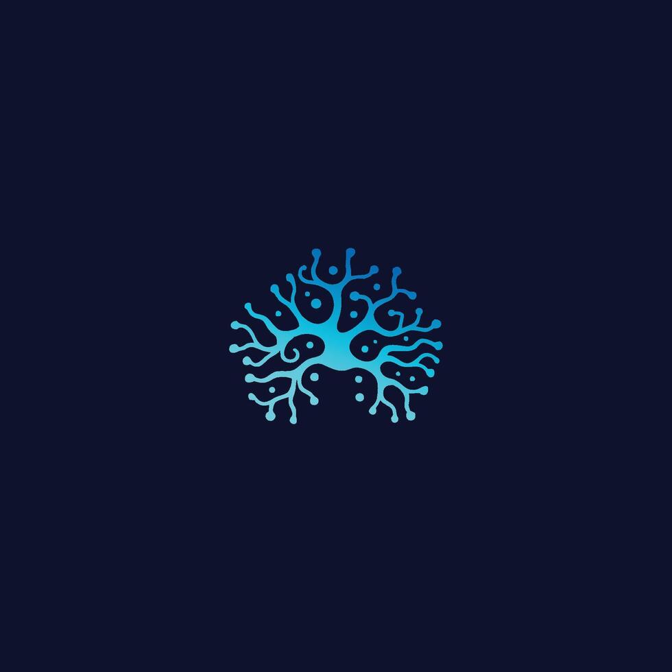 ai gerado humano neurônio logotipo projeto, símbolo vetor