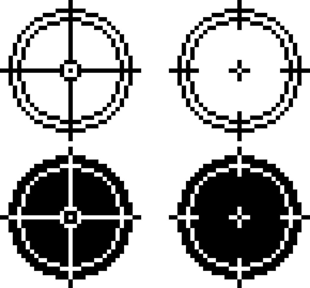 pixel arte alvo e alvo ícone conjunto vetor