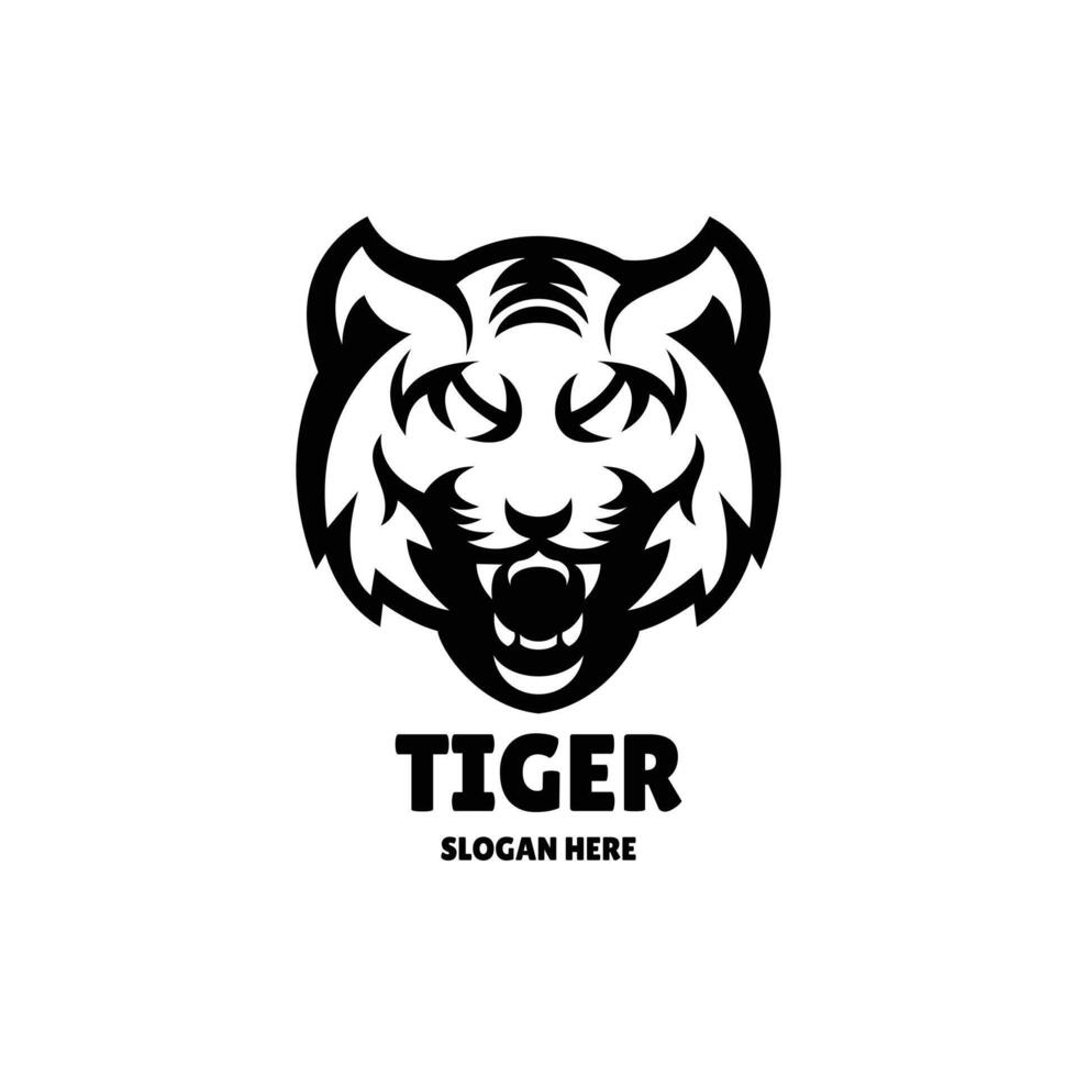 tigre mascote logotipo linha arte Projeto ilustração vetor