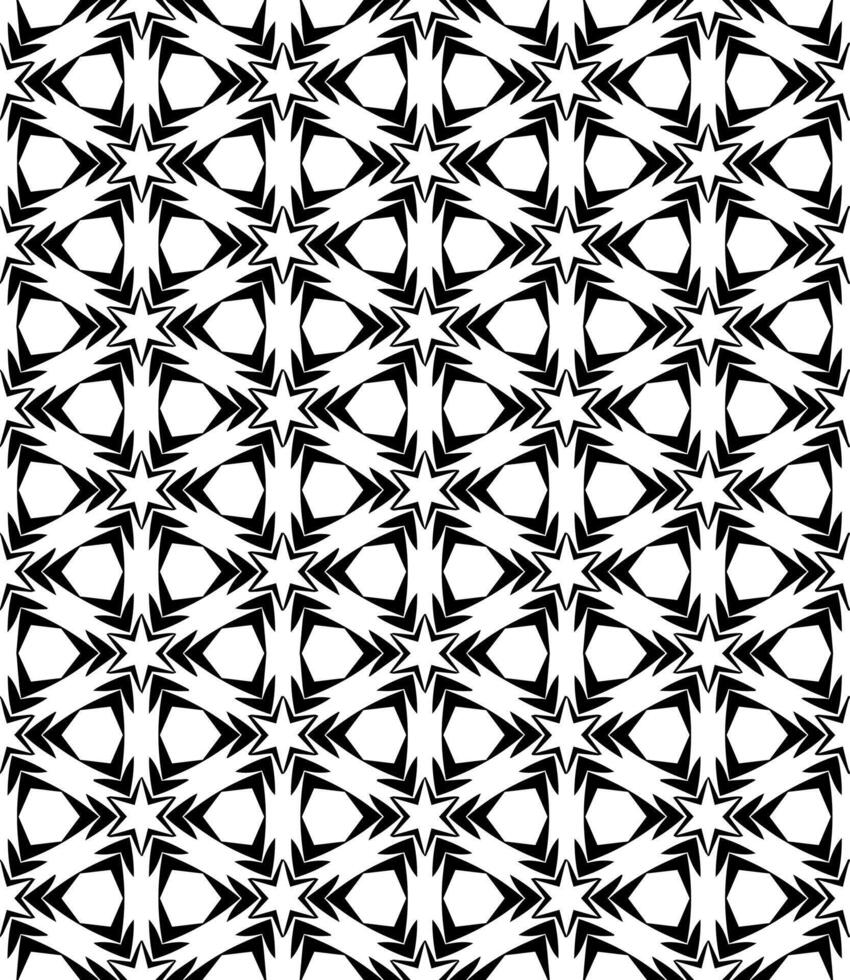 padrão abstrato sem emenda preto e branco. fundo e pano de fundo. design ornamental em tons de cinza. vetor