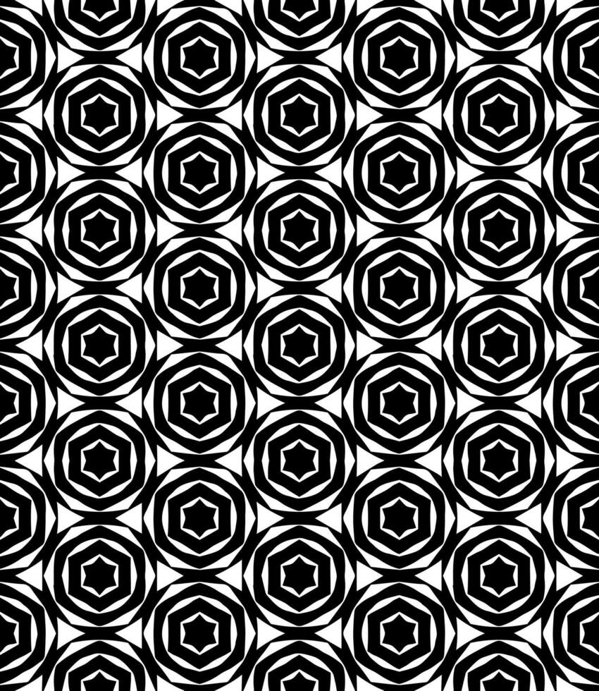 padrão abstrato sem emenda preto e branco. fundo e pano de fundo. design ornamental em tons de cinza. vetor