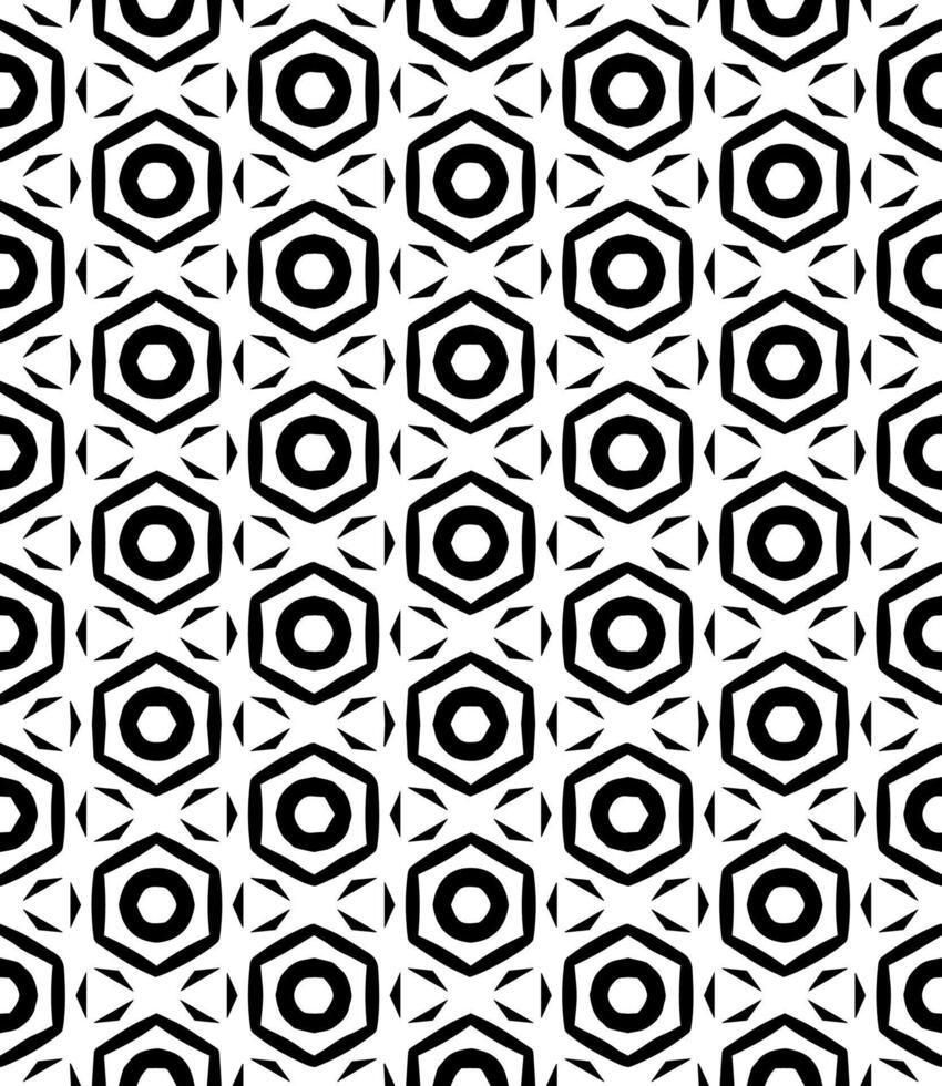 padrão abstrato sem emenda preto e branco. fundo e pano de fundo. design ornamental em tons de cinza. vetor