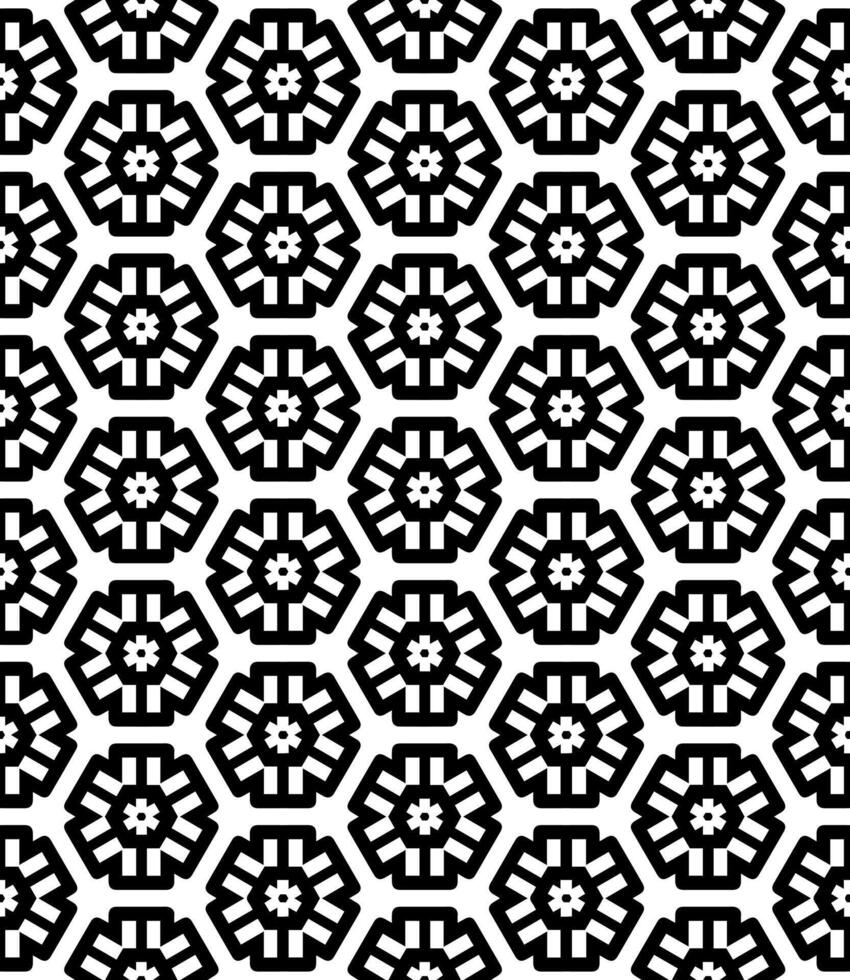 padrão abstrato sem emenda preto e branco. fundo e pano de fundo. design ornamental em tons de cinza. vetor