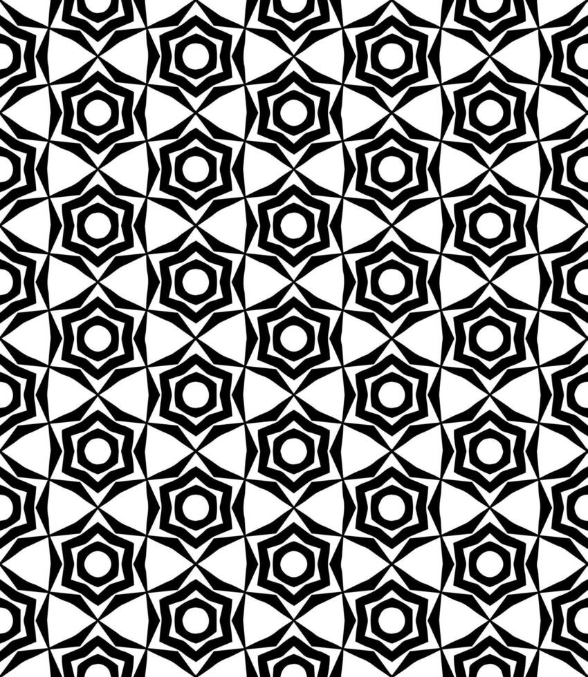 padrão abstrato sem emenda preto e branco. fundo e pano de fundo. design ornamental em tons de cinza. vetor