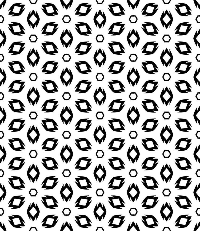 padrão abstrato sem emenda preto e branco. fundo e pano de fundo. design ornamental em tons de cinza. vetor