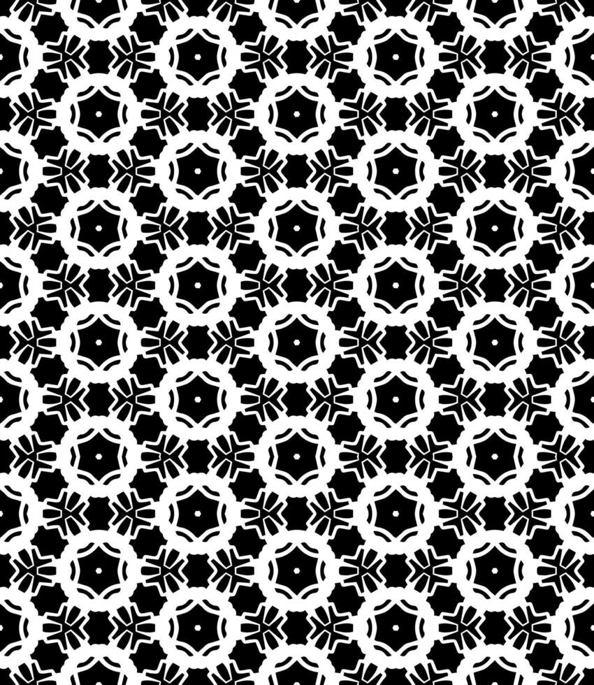 padrão abstrato sem emenda preto e branco. fundo e pano de fundo. design ornamental em tons de cinza. vetor