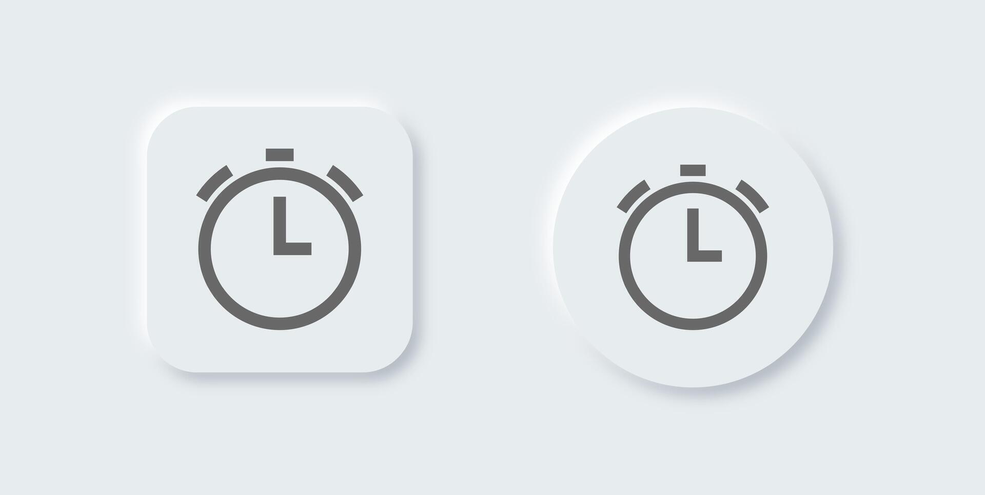 ícone de linha de alarme no estilo de design neomórfico. timer assina ilustração vetorial. vetor