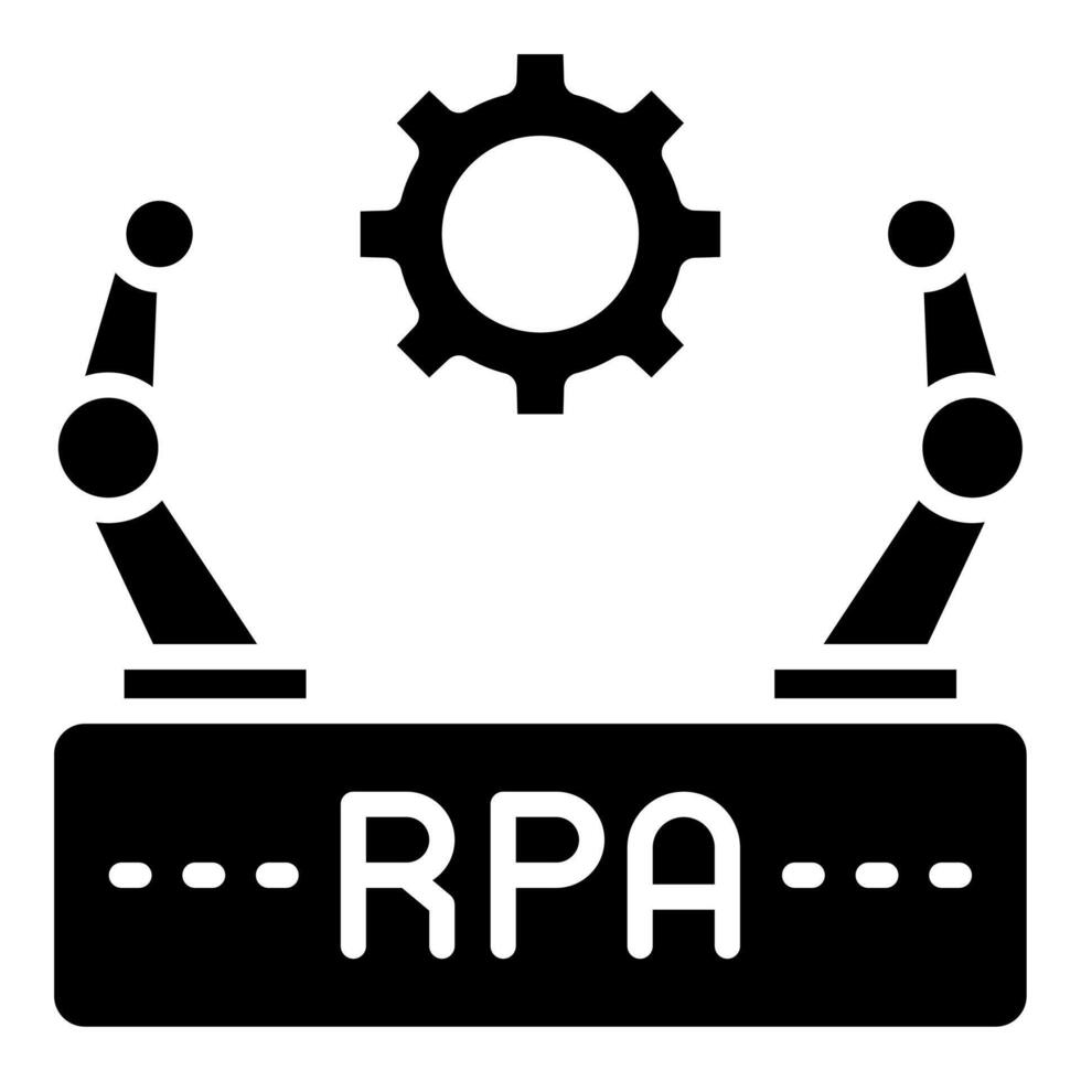 robótico processo automação ícone linha vetor ilustração