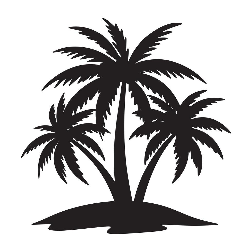 coco Palma árvore silhueta. vetor