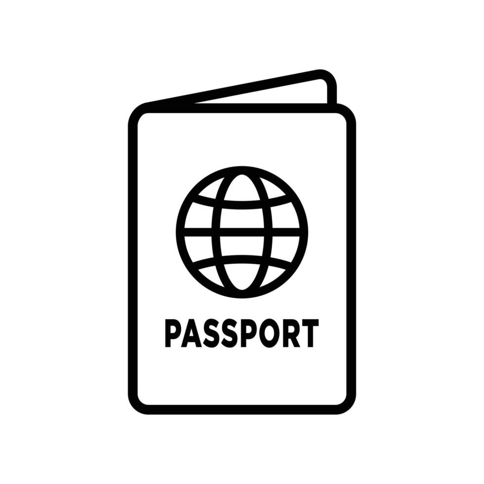 Passaporte ícone vetor Projeto modelo dentro branco fundo
