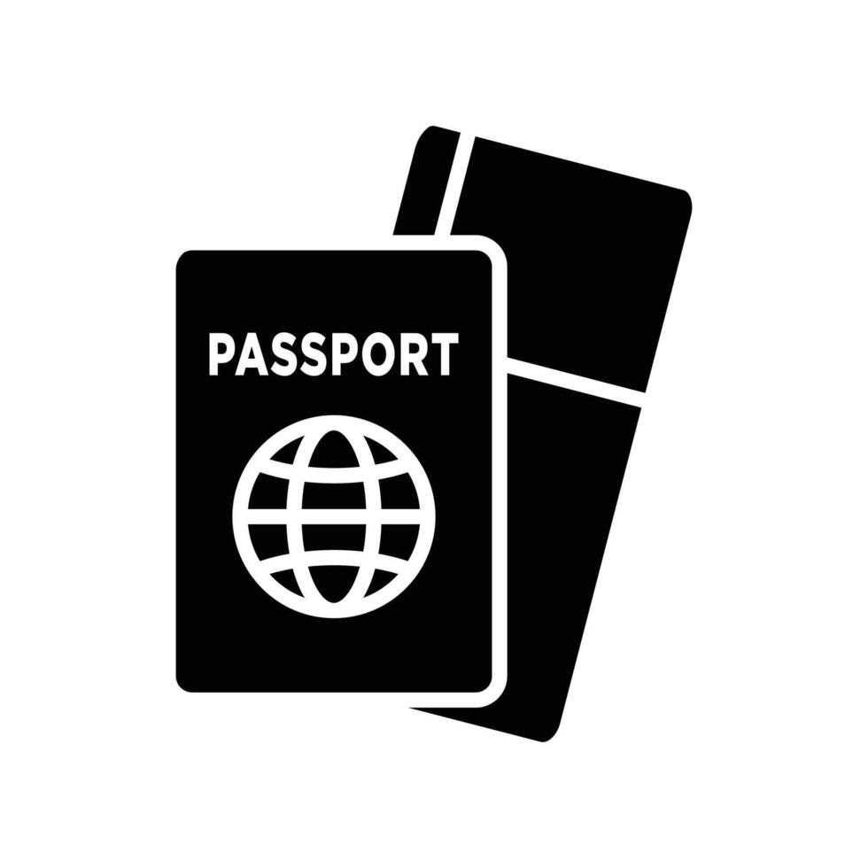 Passaporte ícone vetor Projeto modelo dentro branco fundo