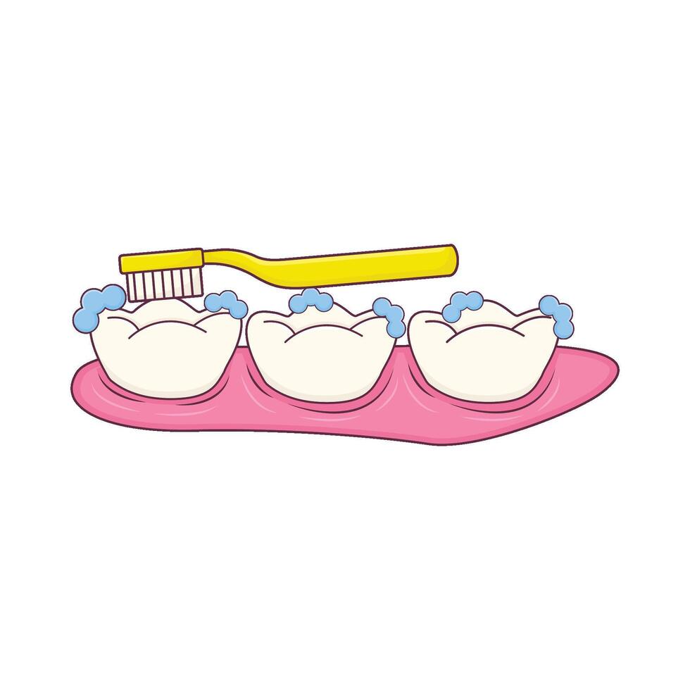 ilustração do escovar dentes vetor