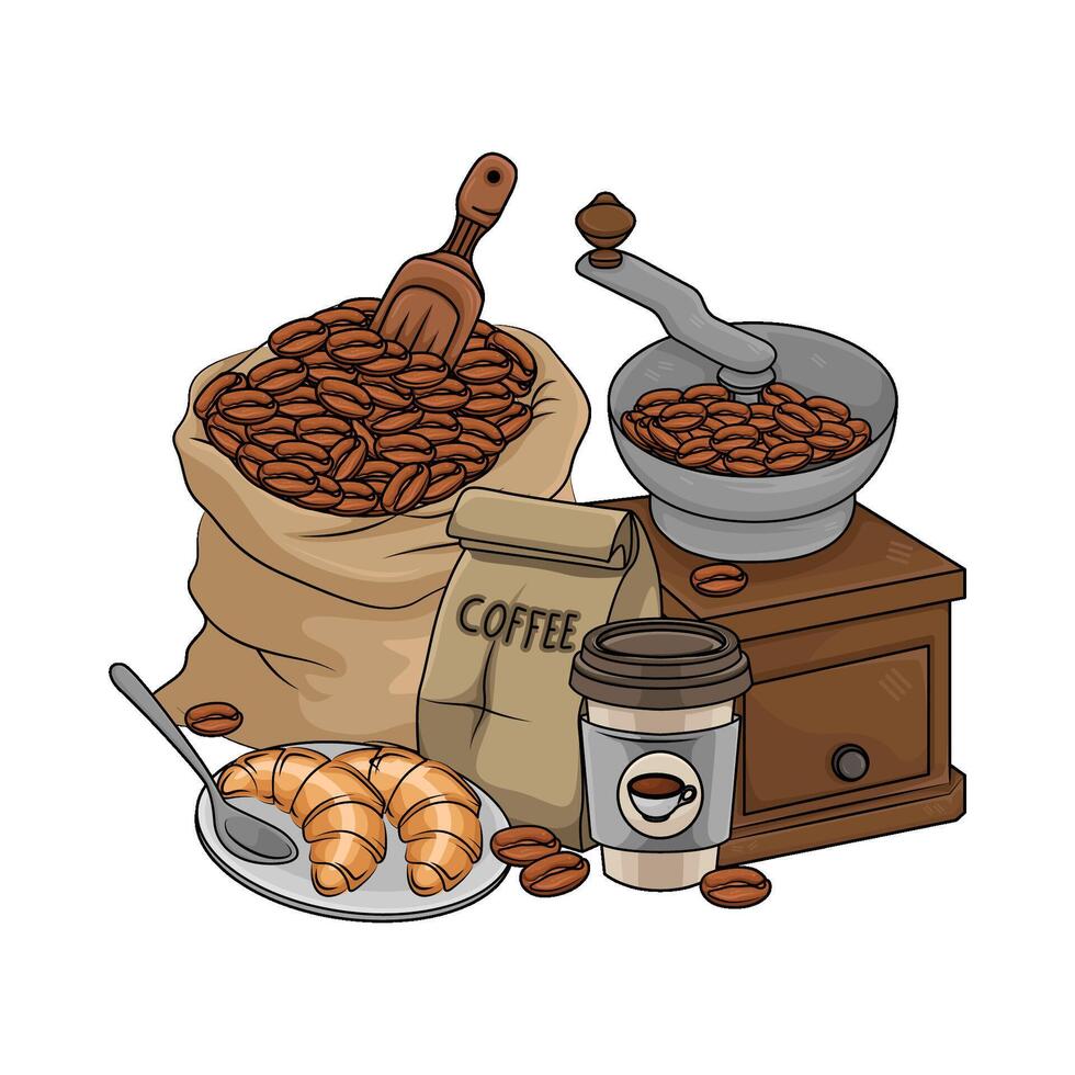 ilustração do café moedor vetor