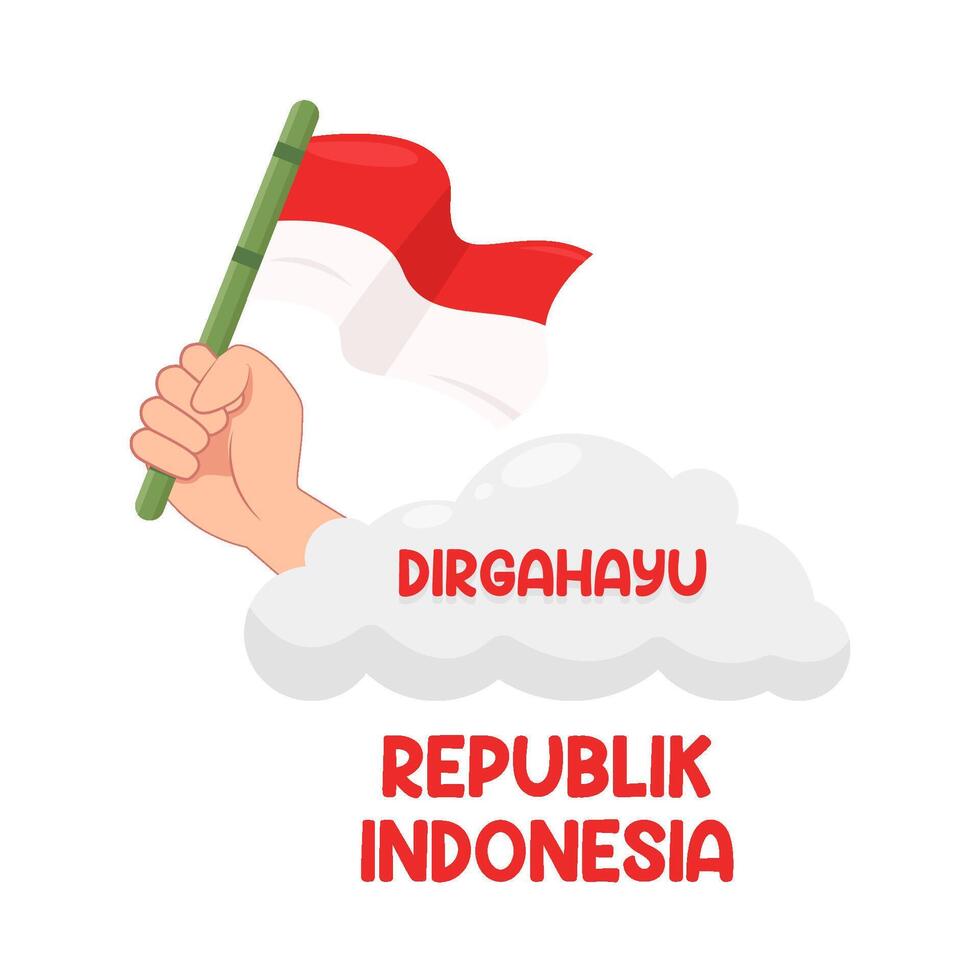 ilustração do dirgahayu republik Indonésia vetor