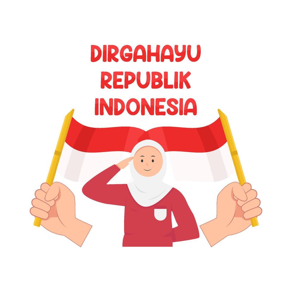 ilustração do dirgahayu republik Indonésia vetor