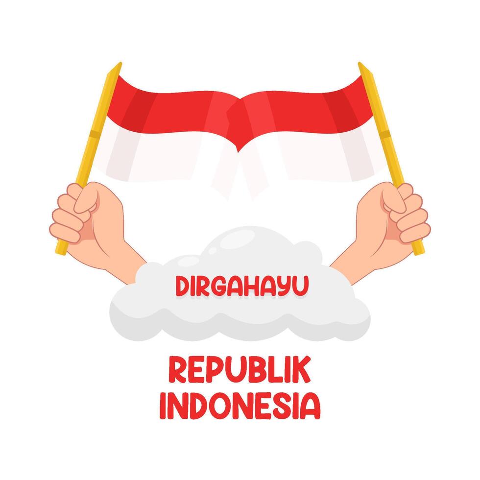 ilustração do dirgahayu republik Indonésia vetor