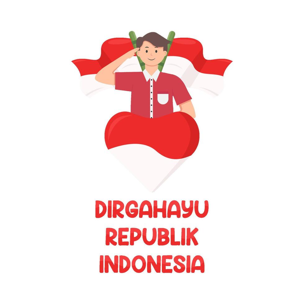 ilustração do dirgahayu republik Indonésia vetor