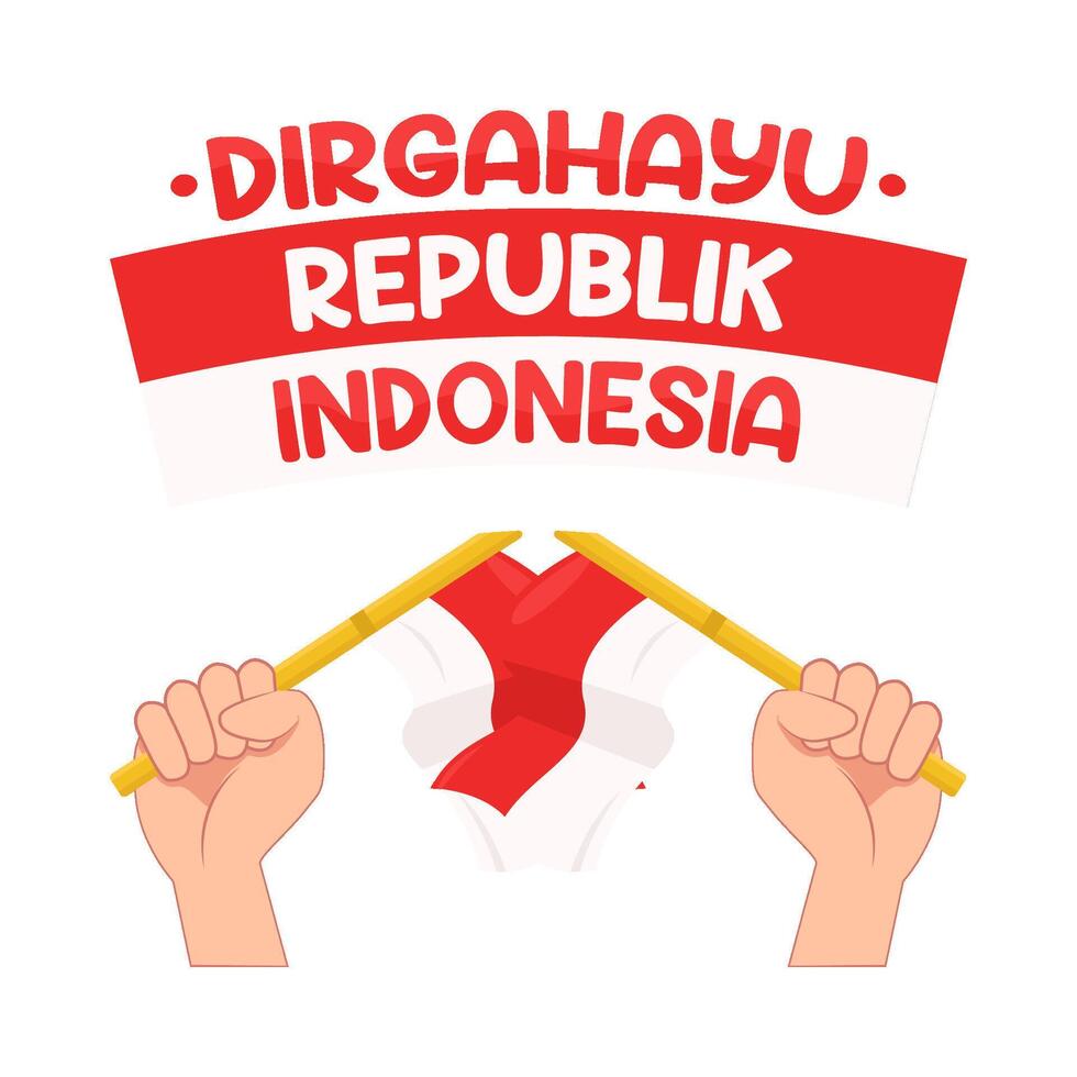 ilustração do dirgahayu republik Indonésia vetor