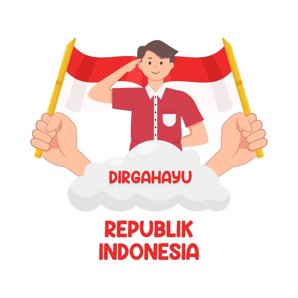 ilustração do dirgahayu republik Indonésia vetor