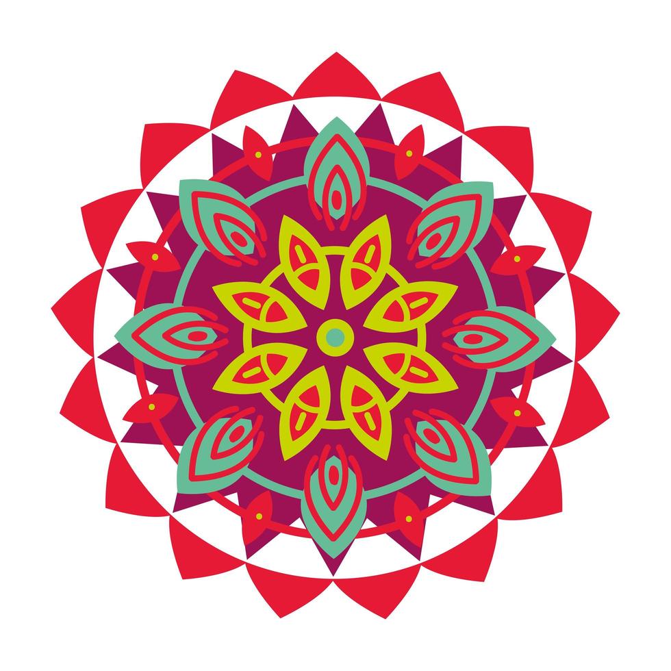 flor de mandala redonda vetor