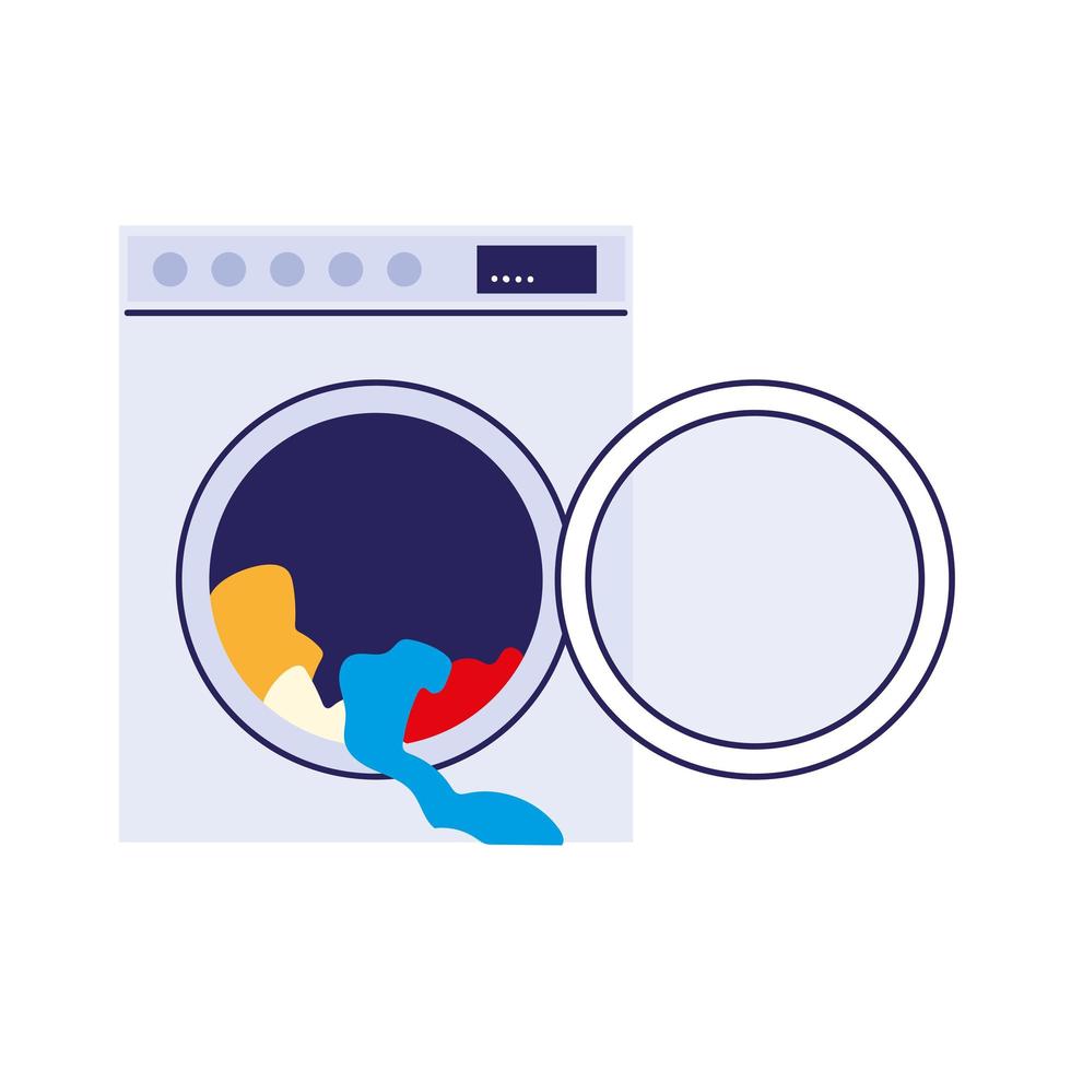 roupas na maquina de lavar vetor