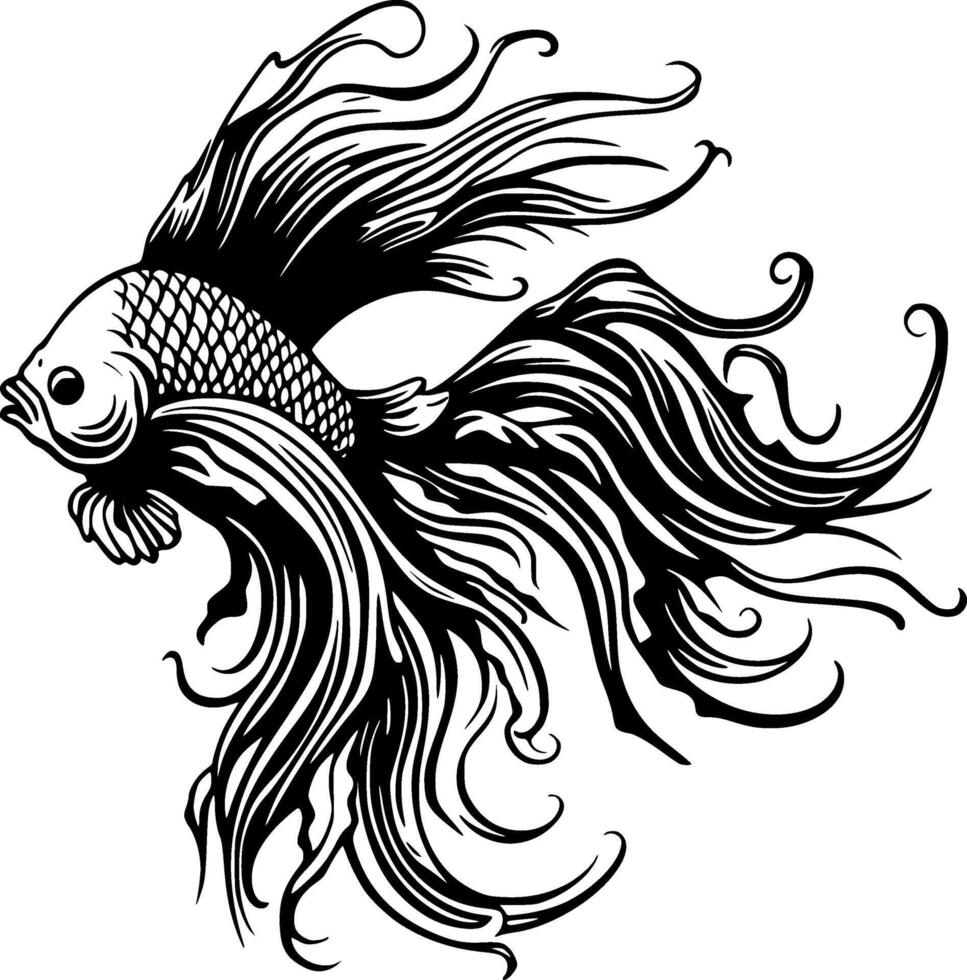 betta peixe - Alto qualidade vetor logotipo - vetor ilustração ideal para camiseta gráfico