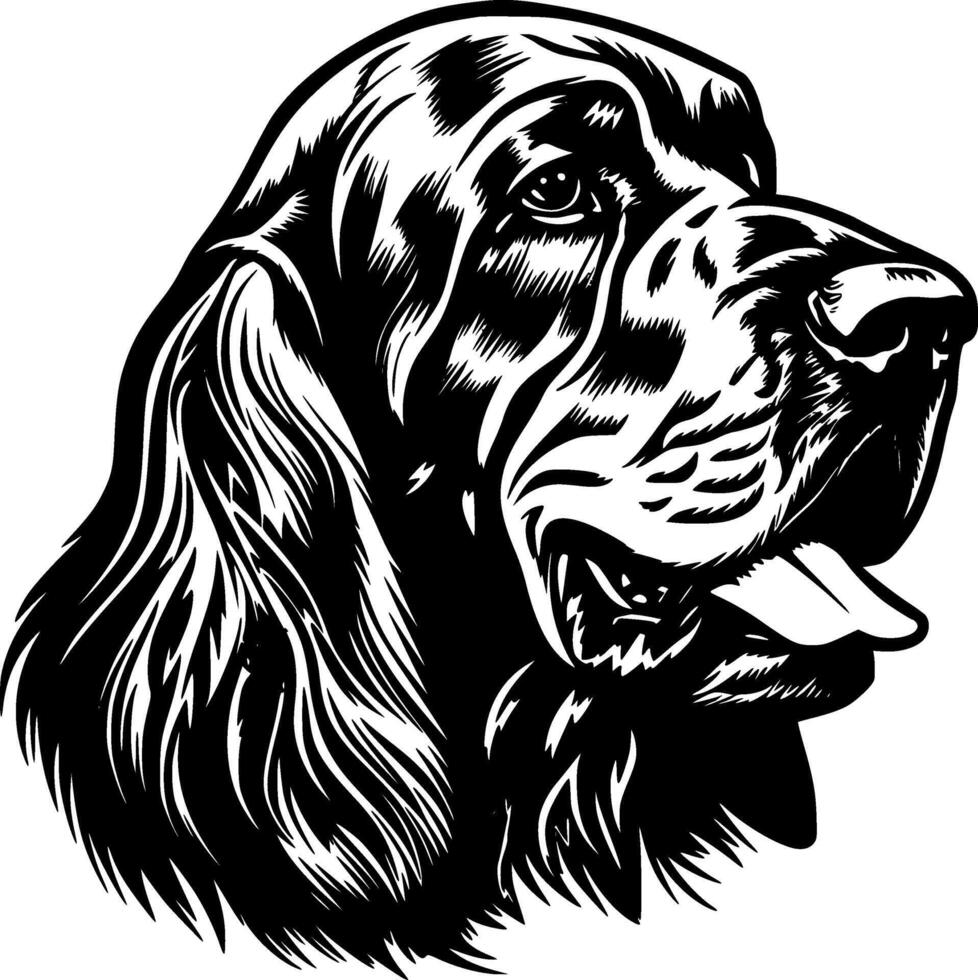 cão de caça, Preto e branco vetor ilustração