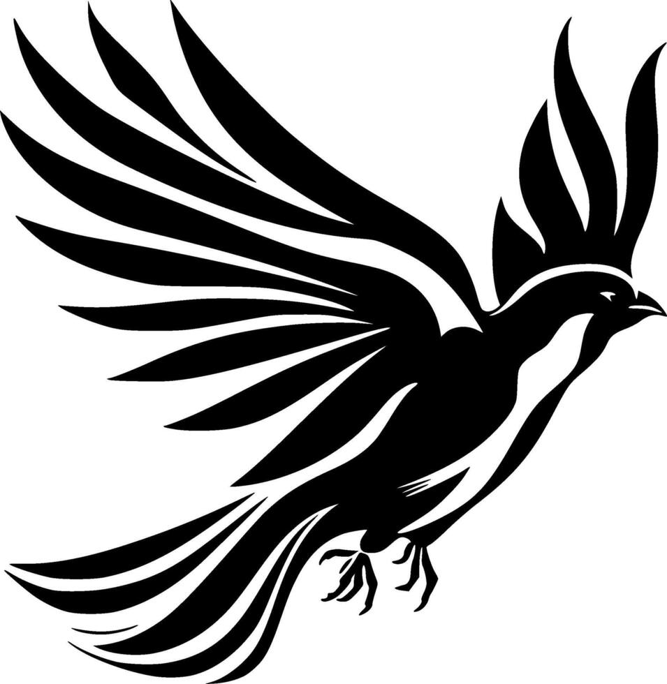 pomba pássaro - Preto e branco isolado ícone - vetor ilustração