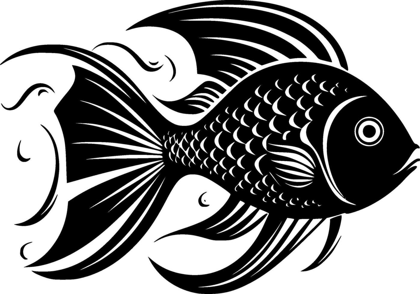 peixe, Preto e branco vetor ilustração