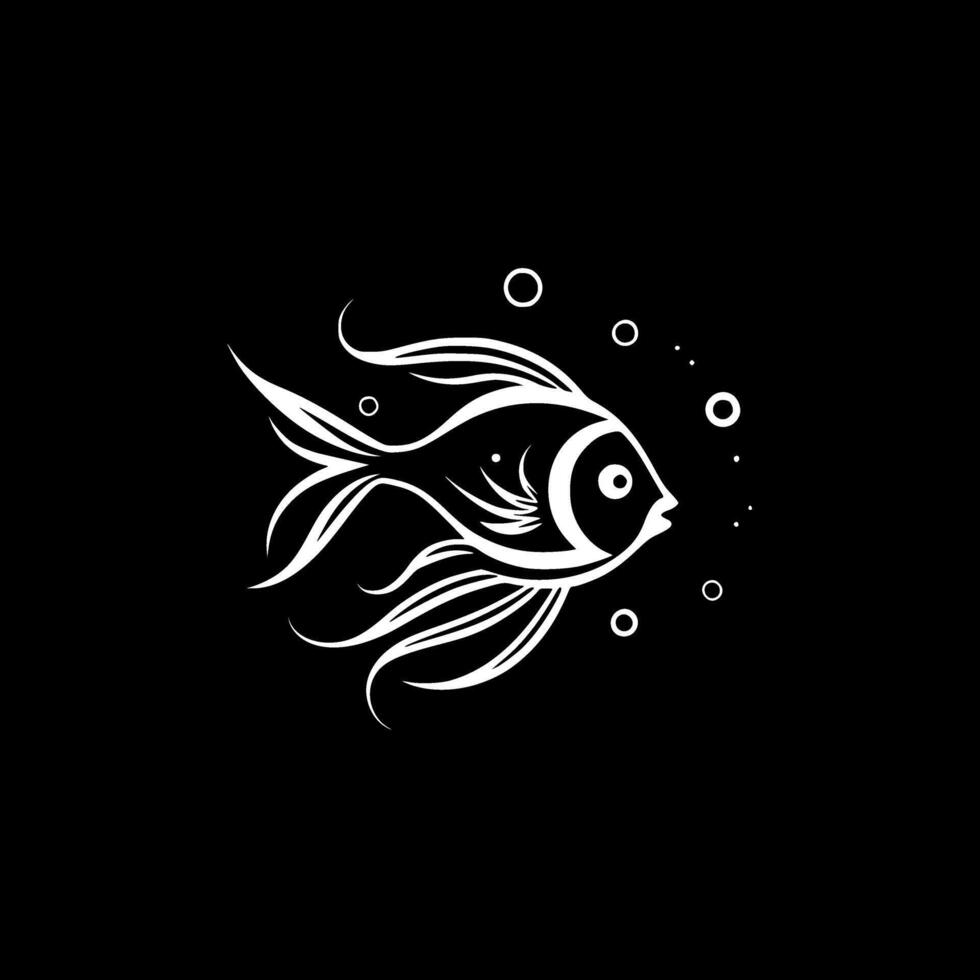 peixinho - Preto e branco isolado ícone - vetor ilustração
