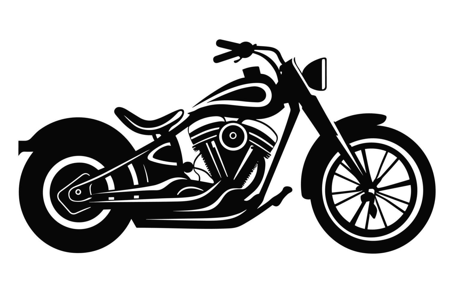 motocicleta vetor Preto e branco silhueta isolado em uma branco fundo, moto silhueta clipart