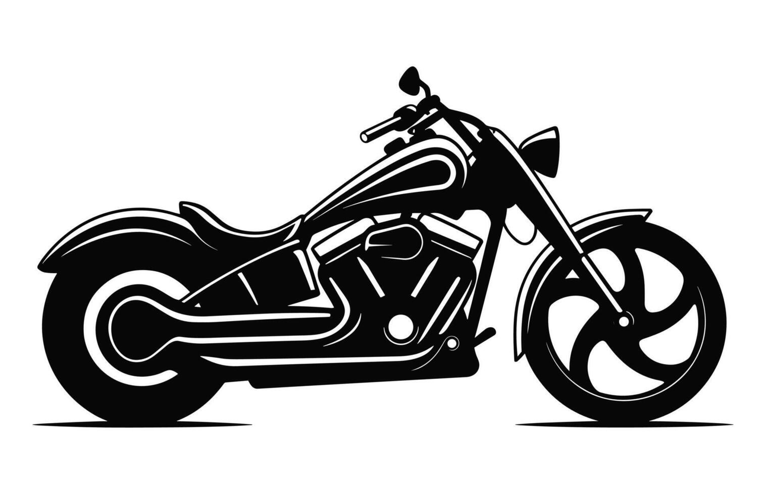 motocicleta vetor Preto e branco silhueta isolado em uma branco fundo, moto silhueta clipart