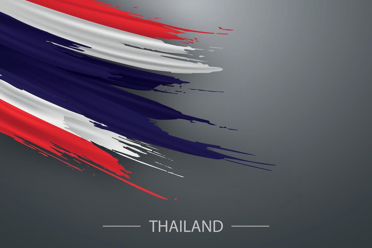 3d grunge escova acidente vascular encefálico bandeira do Tailândia vetor