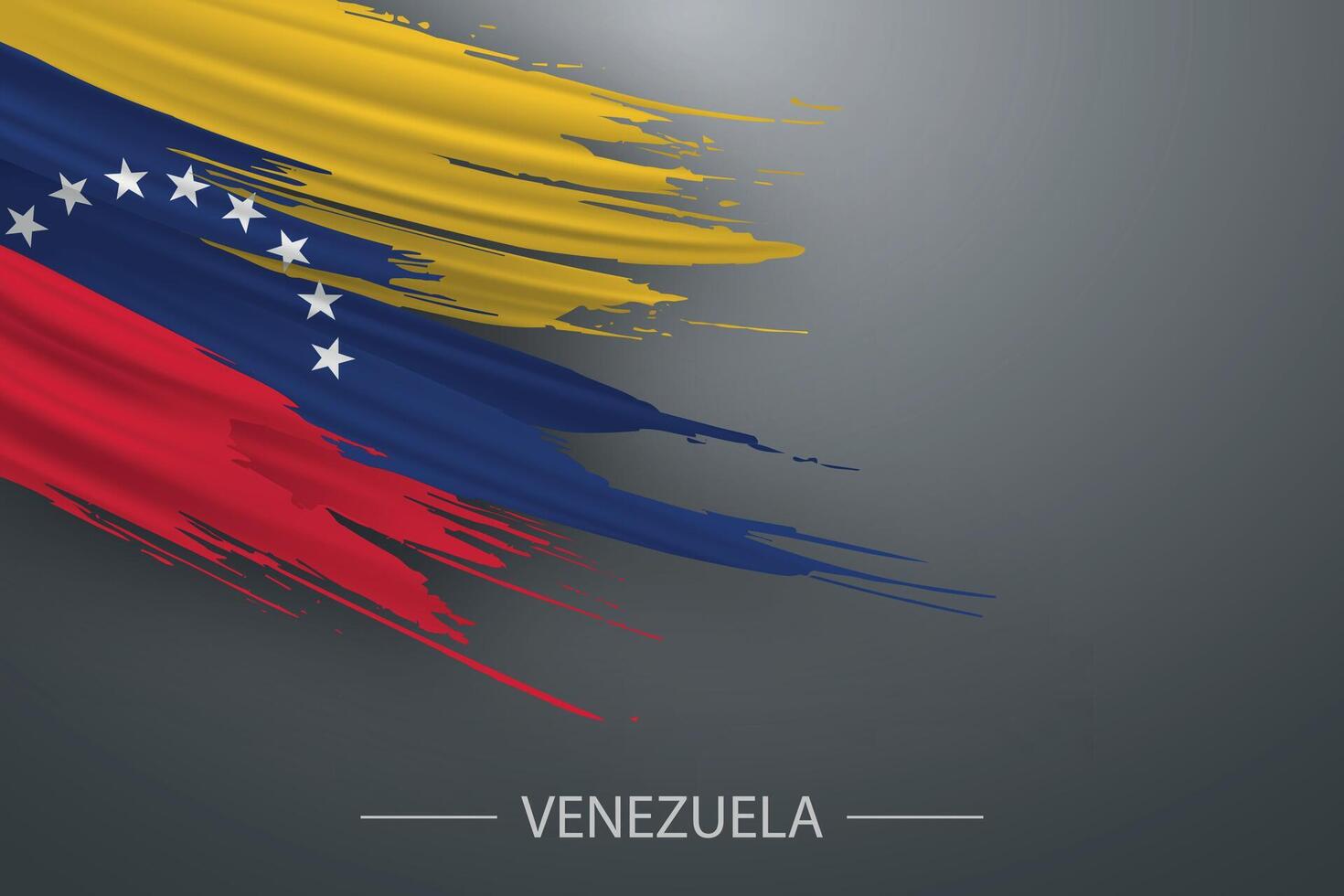 3d grunge escova acidente vascular encefálico bandeira do Venezuela vetor