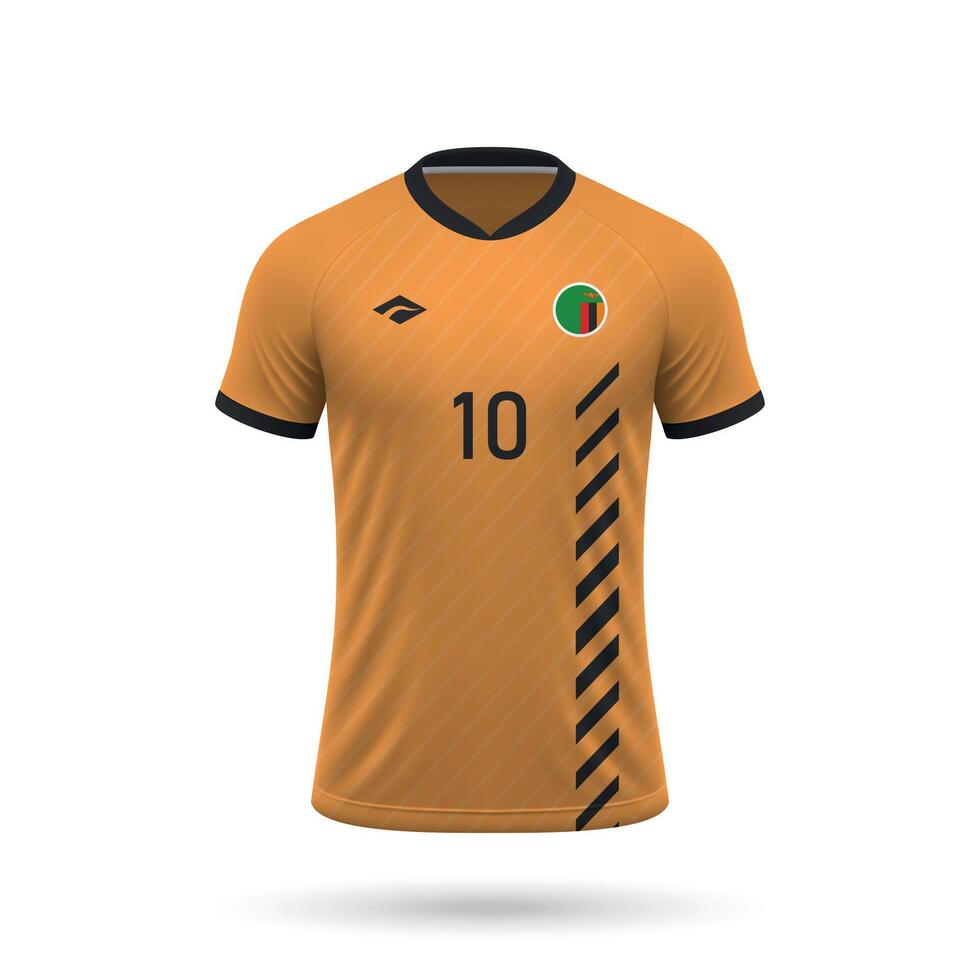 3d realista futebol jérsei Zâmbia nacional equipe 2024 vetor