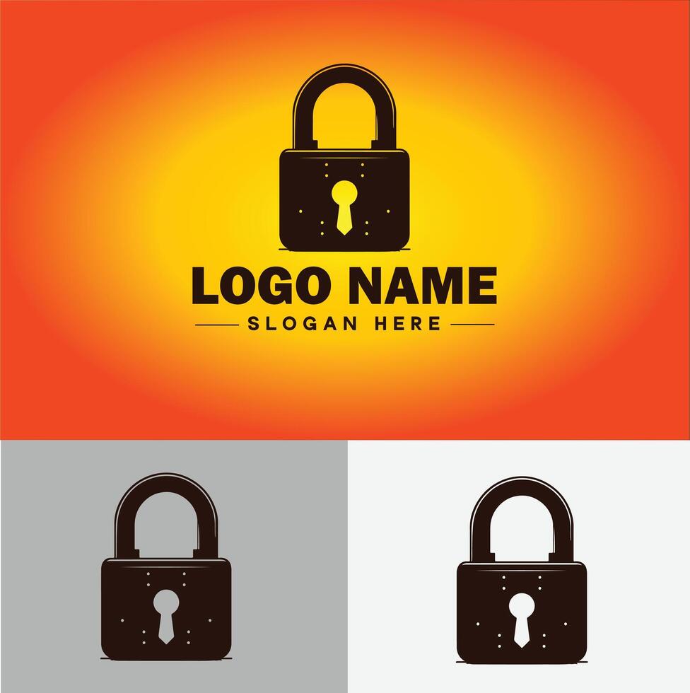 trava ícone logotipo segurança segurança proteção vetor para o negócio marca ícone trava logotipo modelo