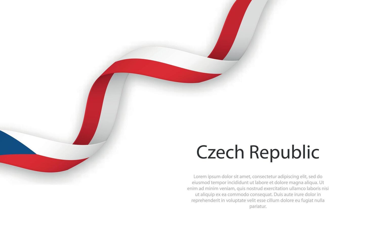 acenando fita com bandeira do tcheco república vetor