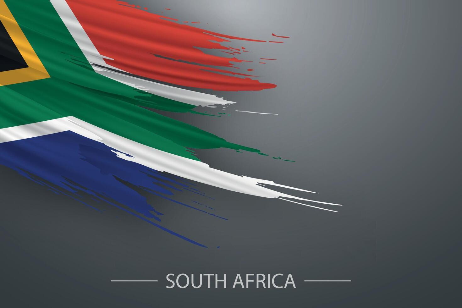 3d grunge escova acidente vascular encefálico bandeira do sul África vetor