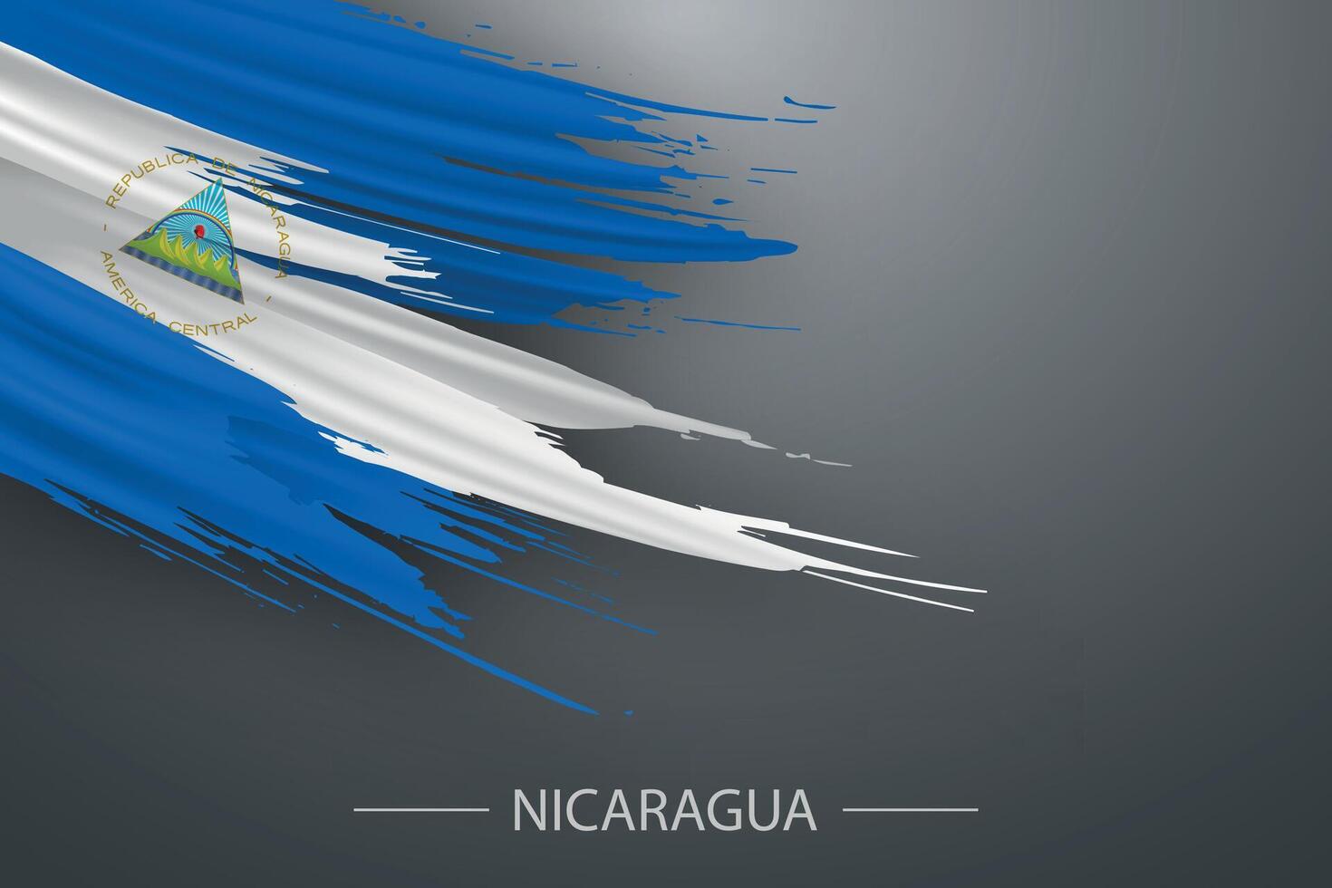 3d grunge escova acidente vascular encefálico bandeira do Nicarágua vetor
