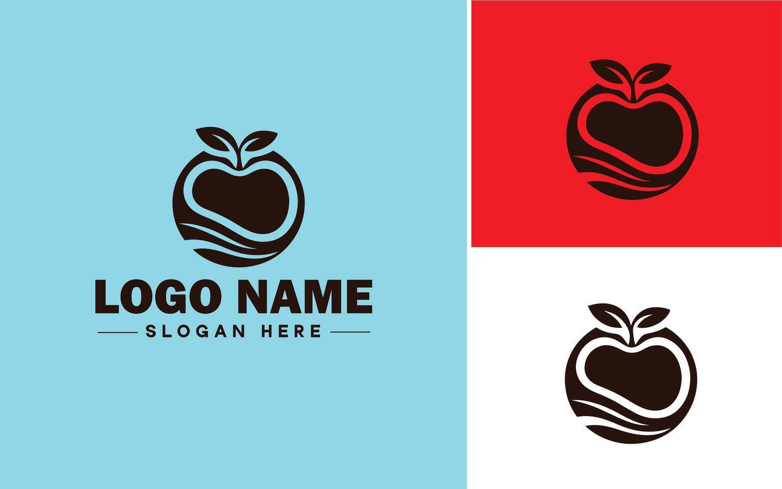 maçã ícone logotipo vetor arte gráficos para o negócio marca ícone maçã frutas fresco logotipo modelo