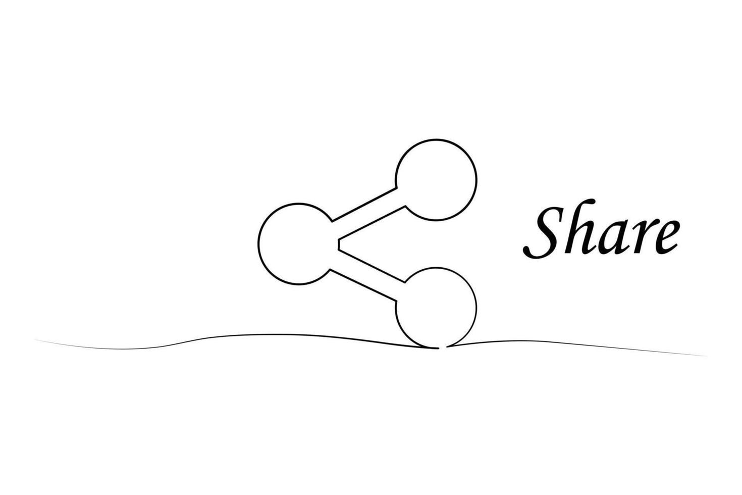 contínuo uma linha compartilhar ícone desenhando e única linha compartilhar conceito esboço compartilhar ícone arte vetor