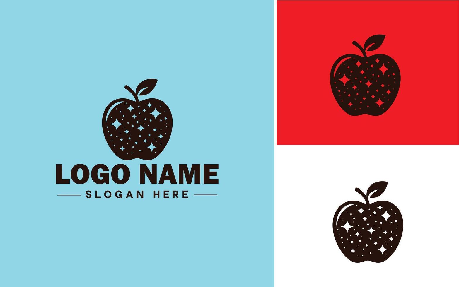 maçã ícone logotipo vetor arte gráficos para o negócio marca ícone maçã frutas fresco logotipo modelo