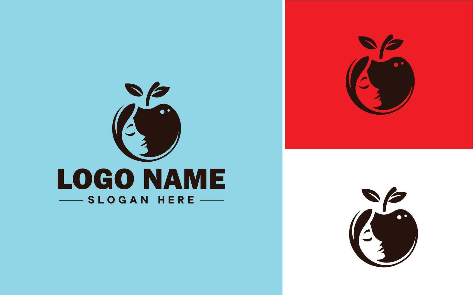 maçã ícone logotipo vetor arte gráficos para o negócio marca ícone maçã frutas fresco logotipo modelo