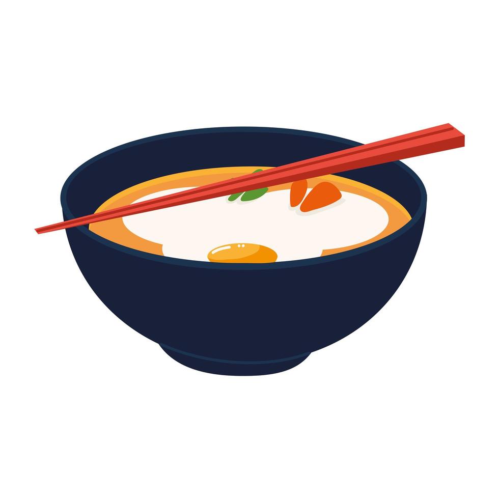 sopa de comida coreana vetor