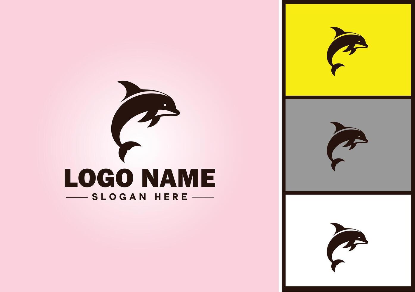 baleia ícone logotipo vetor arte gráficos para o negócio marca ícone baleia peixe oceano logotipo modelo