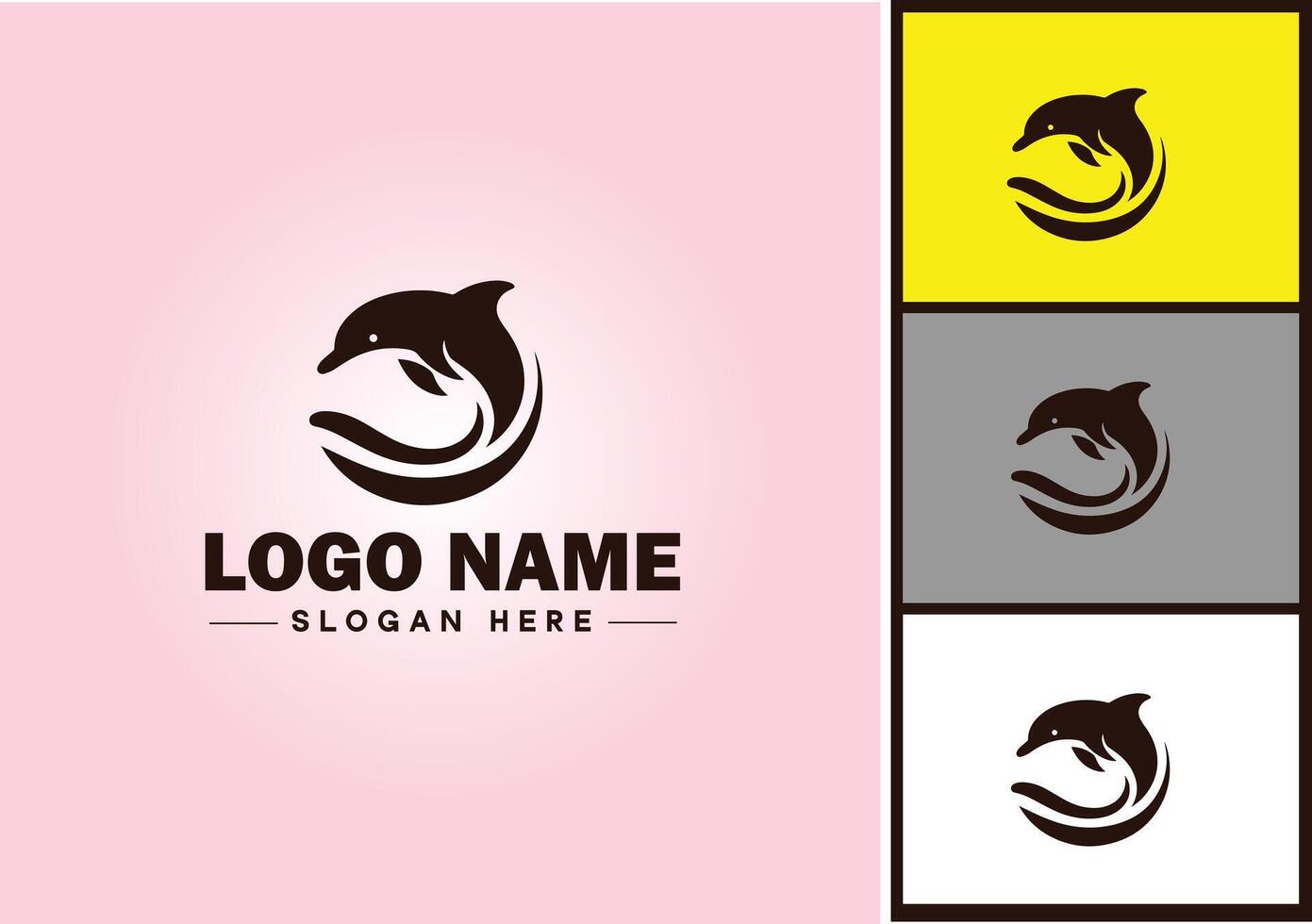 baleia ícone logotipo vetor arte gráficos para o negócio marca ícone baleia peixe oceano logotipo modelo
